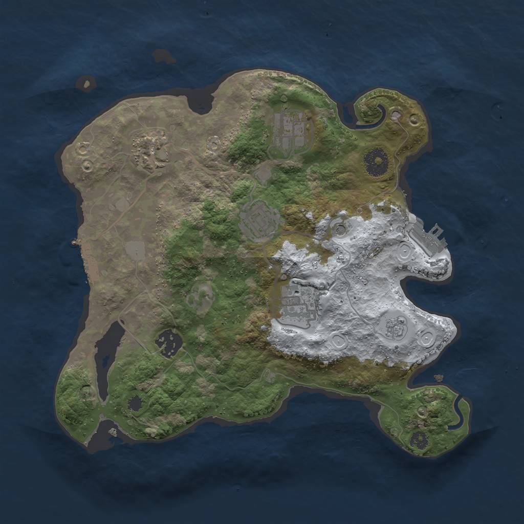 Rust Map: Procedural Map, Size: 3000, Seed: 802196403, 14 Monuments