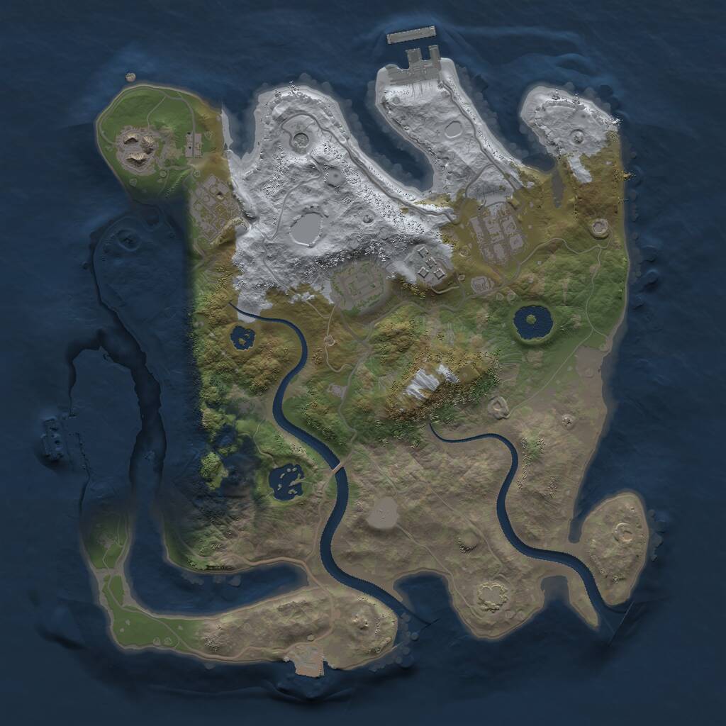 Rust Map: Procedural Map, Size: 3000, Seed: 556223191, 11 Monuments