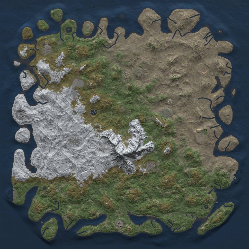 Rust Map: Procedural Map, Size: 6000, Seed: 199653635, 20 Monuments