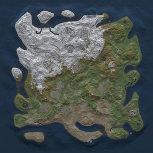 Thumbnail Rust Map: Procedural Map, Size: 4000, Seed: 21342, 19 Monuments