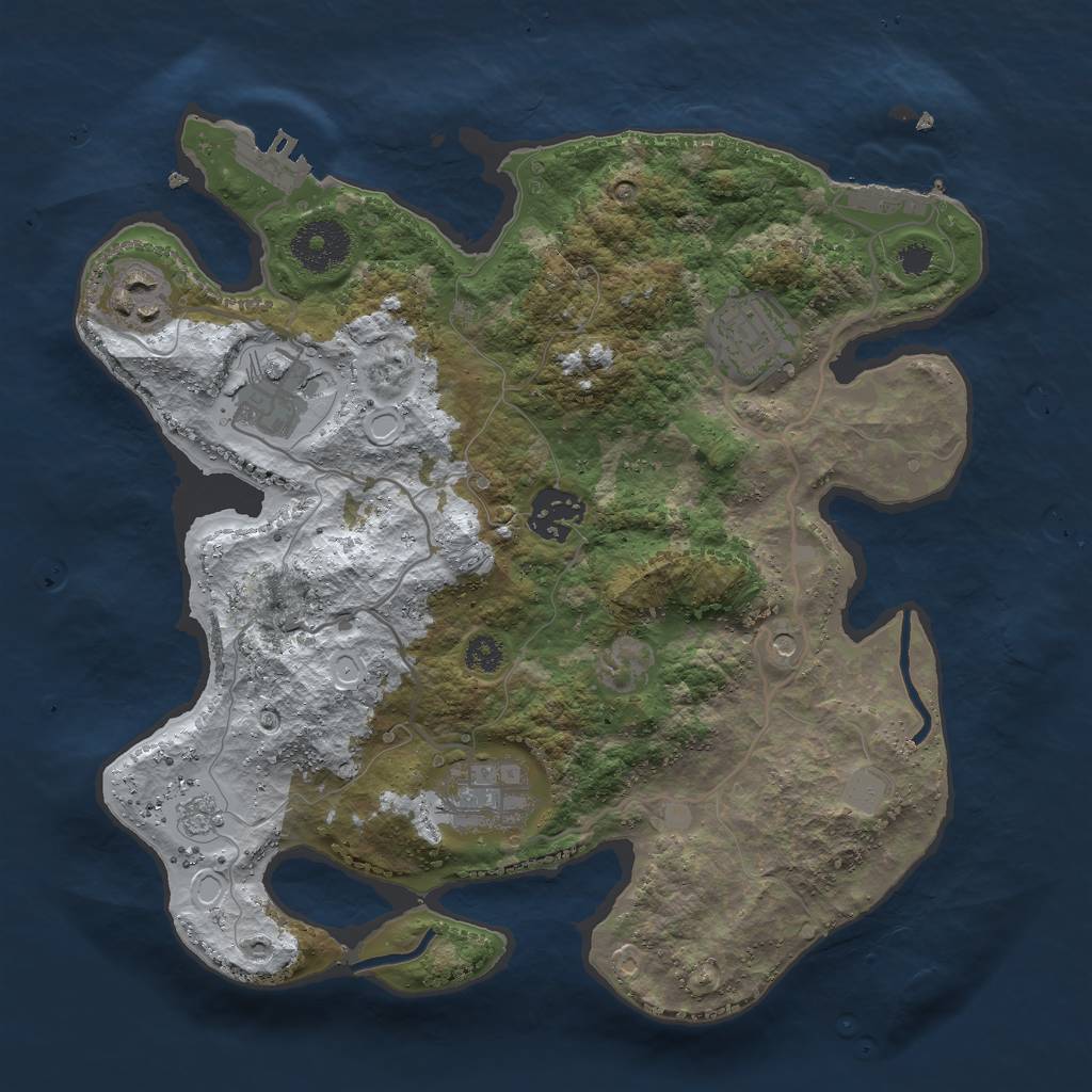 Rust Map: Procedural Map, Size: 3000, Seed: 1528168683, 14 Monuments