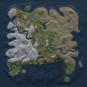 Thumbnail Rust Map: Procedural Map, Size: 4096, Seed: 123456, 14 Monuments