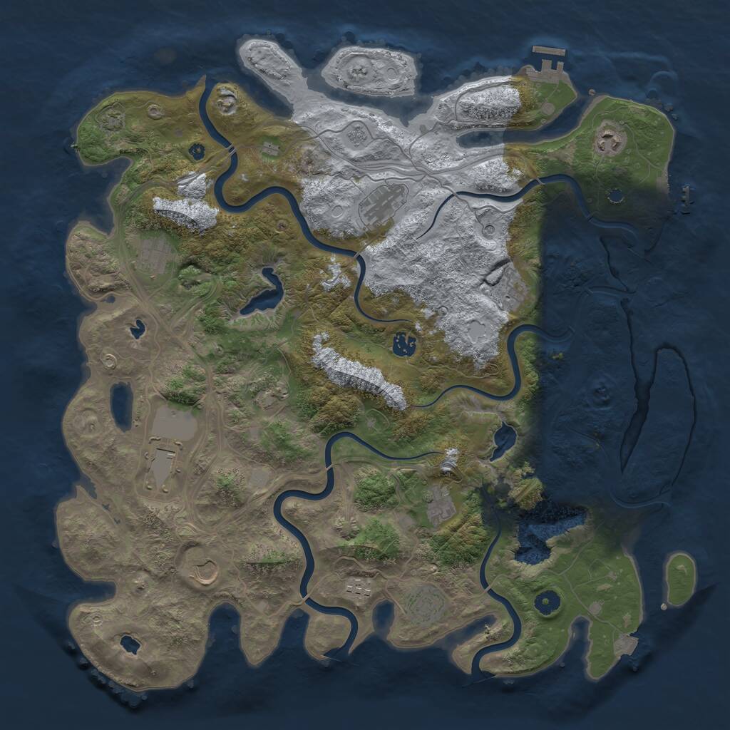 Rust Map: Procedural Map, Size: 4500, Seed: 24135, 17 Monuments