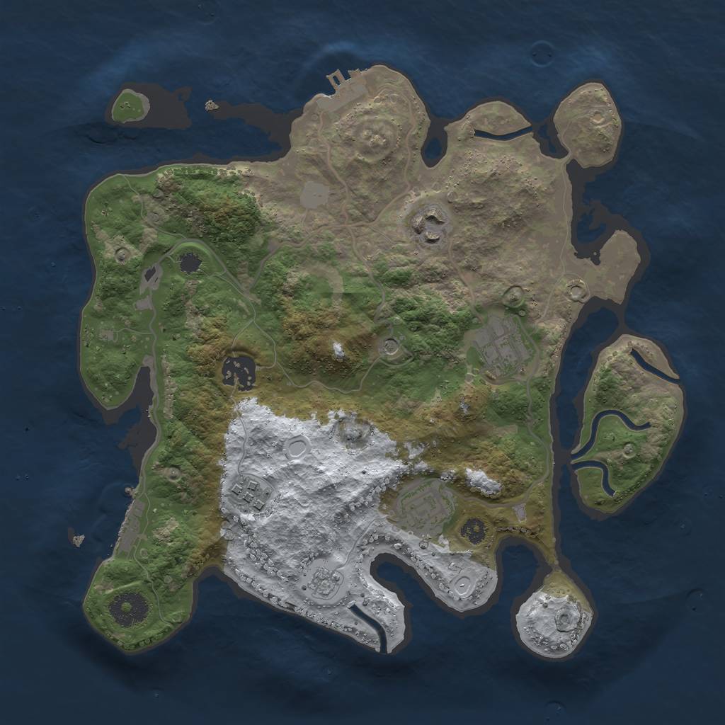 Rust Map: Procedural Map, Size: 3000, Seed: 1003192516, 14 Monuments