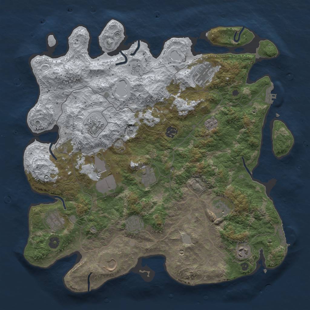 Rust Map: Procedural Map, Size: 4050, Seed: 382865542, 20 Monuments