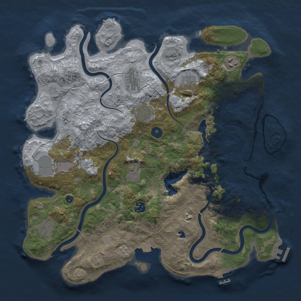 Rust Map: Procedural Map, Size: 4050, Seed: 382865542, 15 Monuments