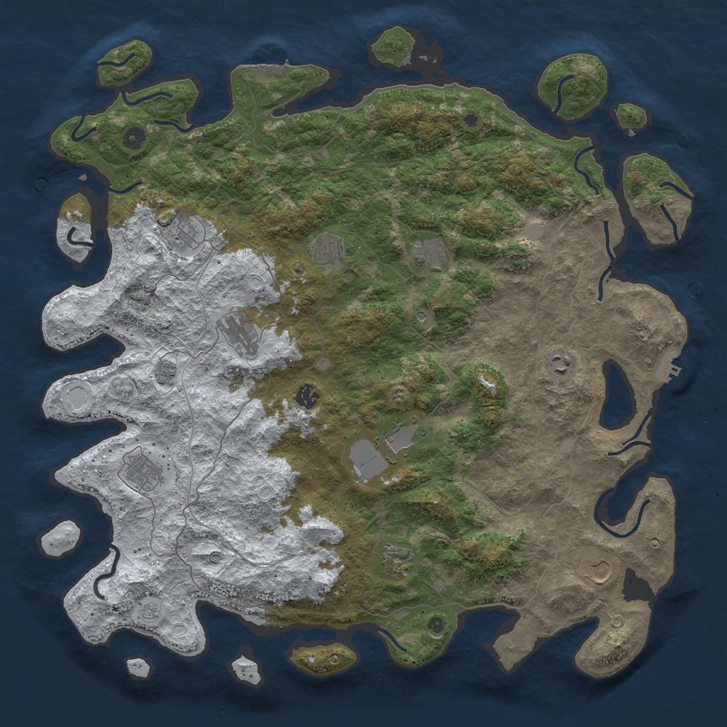 Rust Map: Procedural Map, Size: 4800, Seed: 35244, 20 Monuments