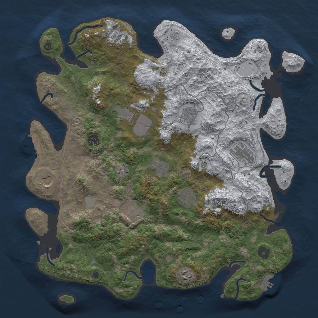 Rust Map: Procedural Map, Size: 4000, Seed: 191735302, 20 Monuments