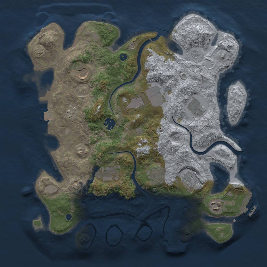 Rust Map: Procedural Map, Size: 3500, Seed: 172956344, 15 Monuments