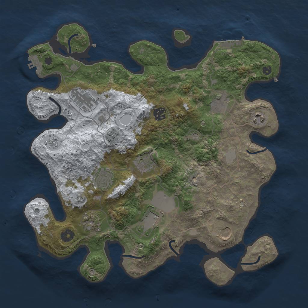 Rust Map: Procedural Map, Size: 3500, Seed: 10528, 19 Monuments