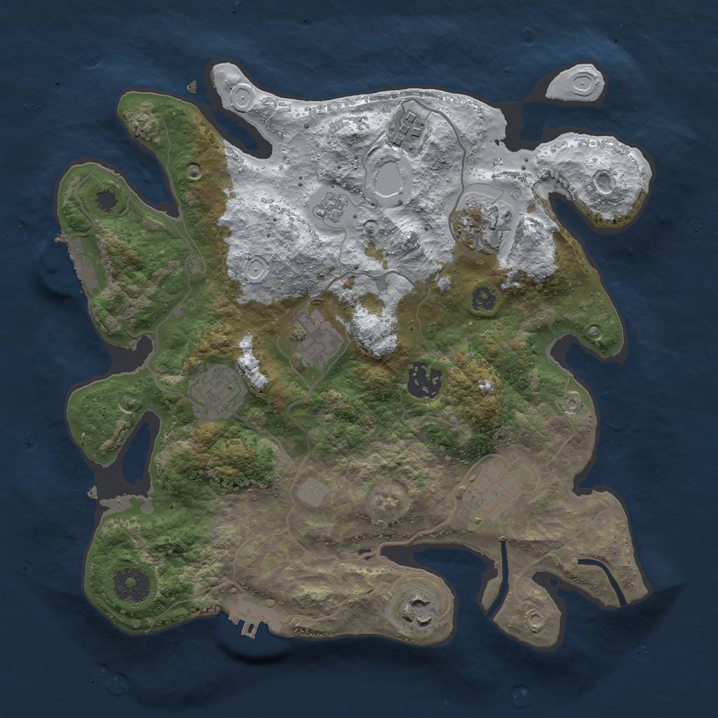 Rust Map: Procedural Map, Size: 3000, Seed: 1711661515, 15 Monuments