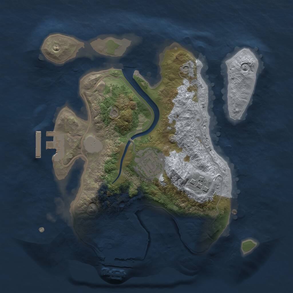 Rust Map: Procedural Map, Size: 2200, Seed: 1610308598, 5 Monuments