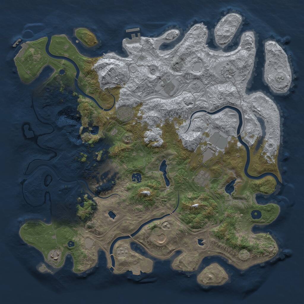 Rust Map: Procedural Map, Size: 4500, Seed: 3152, 16 Monuments