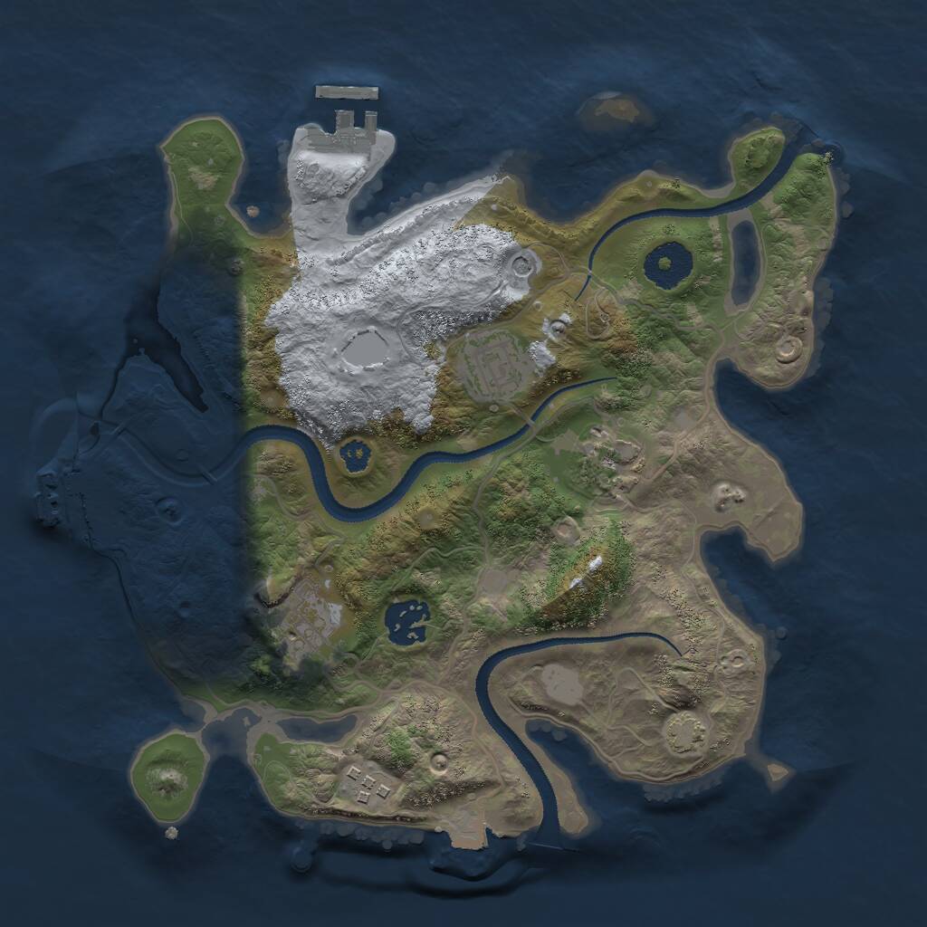 Rust Map: Procedural Map, Size: 3000, Seed: 639802, 10 Monuments