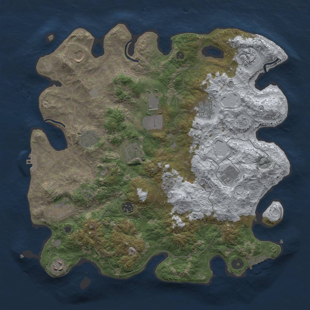 Rust Map: Procedural Map, Size: 4000, Seed: 4078381, 20 Monuments