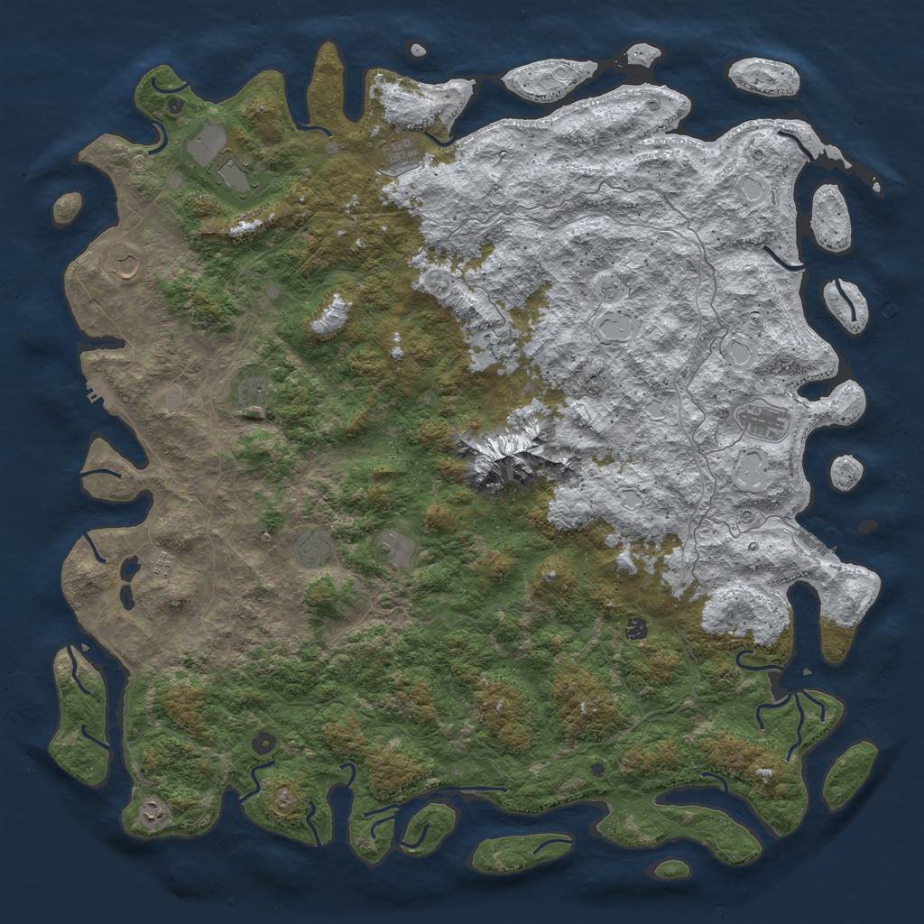 Rust Map: Procedural Map, Size: 6000, Seed: 469319, 20 Monuments