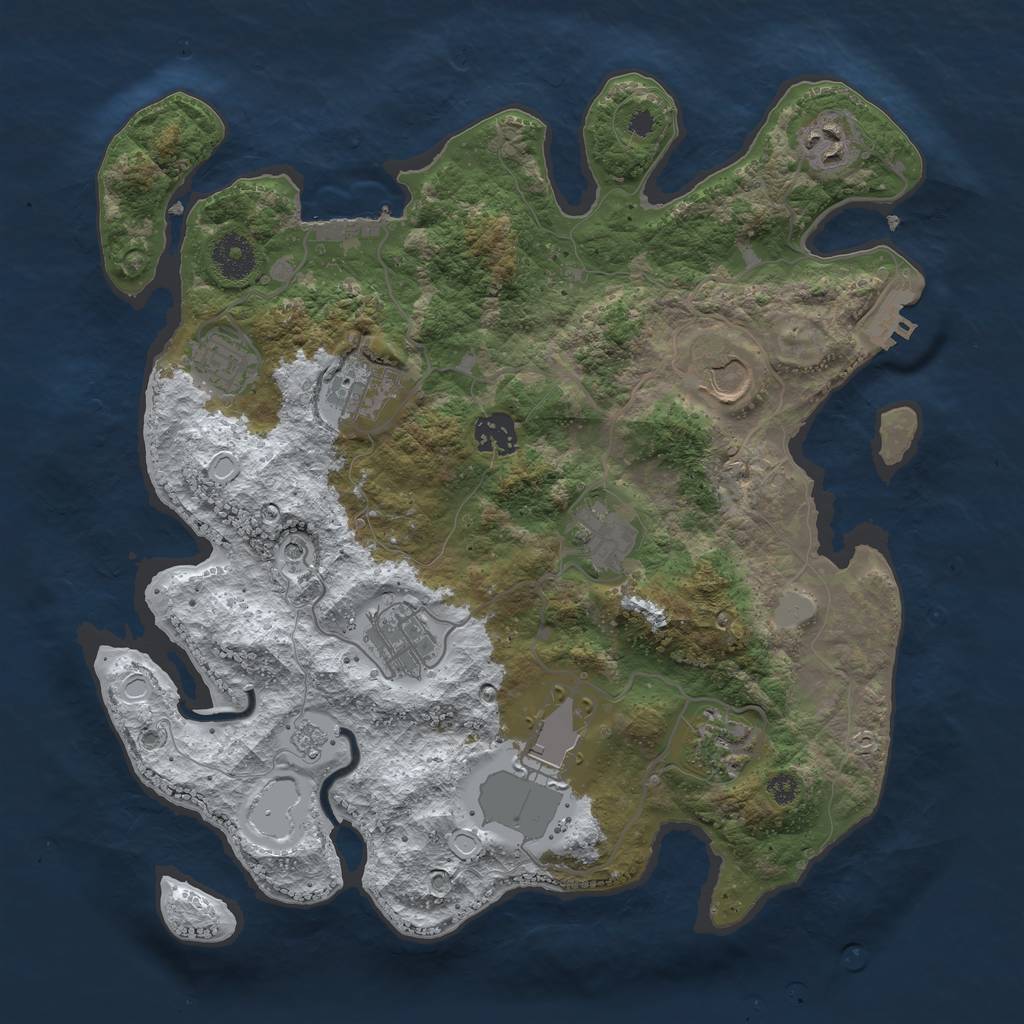 Rust Map: Procedural Map, Size: 3500, Seed: 479015, 18 Monuments