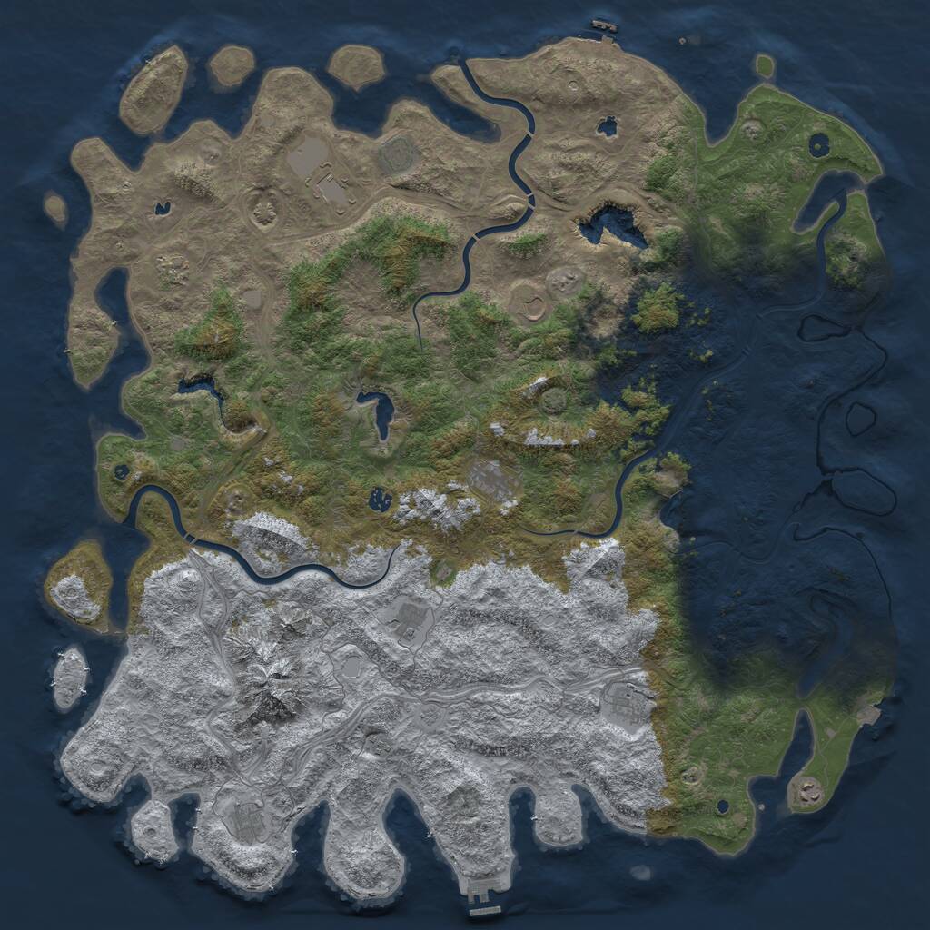 Rust Map: Procedural Map, Size: 6000, Seed: 233824, 17 Monuments