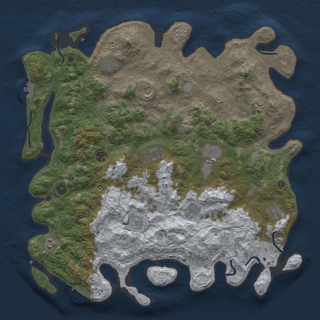 Rust Map: Procedural Map, Size: 4500, Seed: 47, 20 Monuments