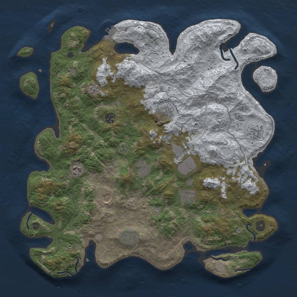 Rust Map: Procedural Map, Size: 4250, Seed: 14191, 18 Monuments