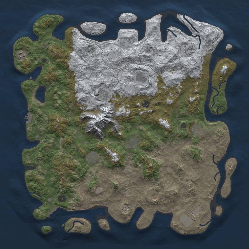 Rust Map: Procedural Map, Size: 5000, Seed: 29242, 20 Monuments