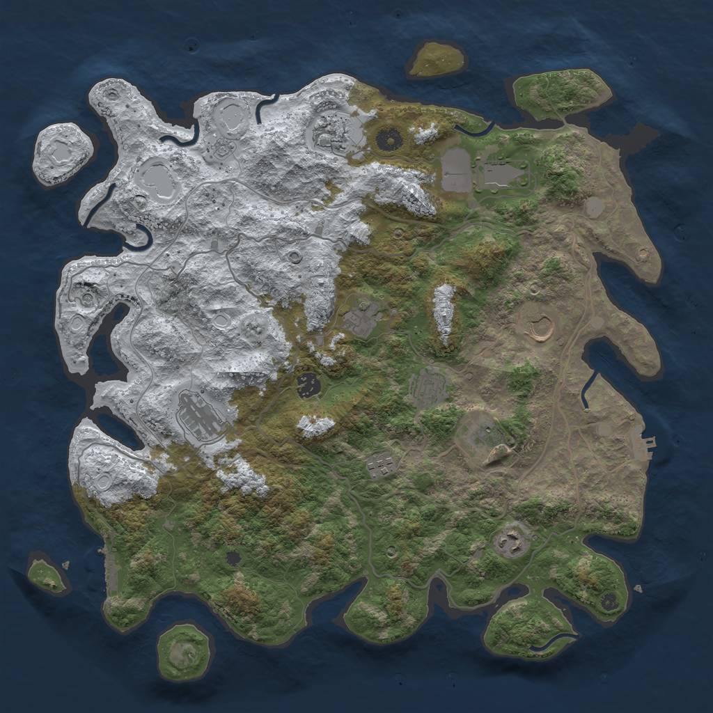 Rust Map: Procedural Map, Size: 4250, Seed: 120000, 19 Monuments