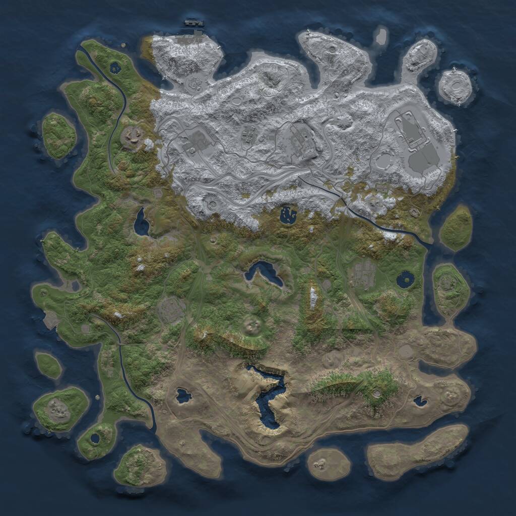 Rust Map: Procedural Map, Size: 4500, Seed: 83830, 13 Monuments