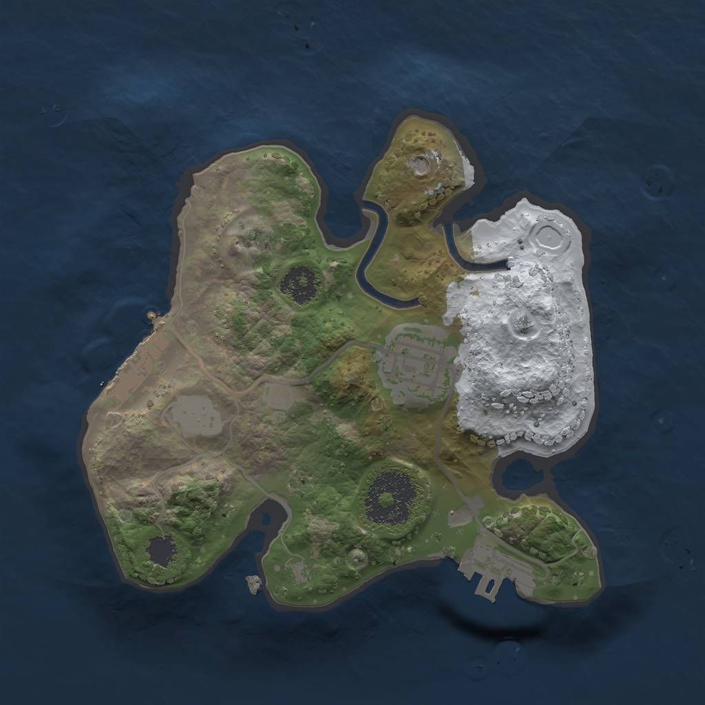 Rust Map: Procedural Map, Size: 2000, Seed: 613611439, 8 Monuments