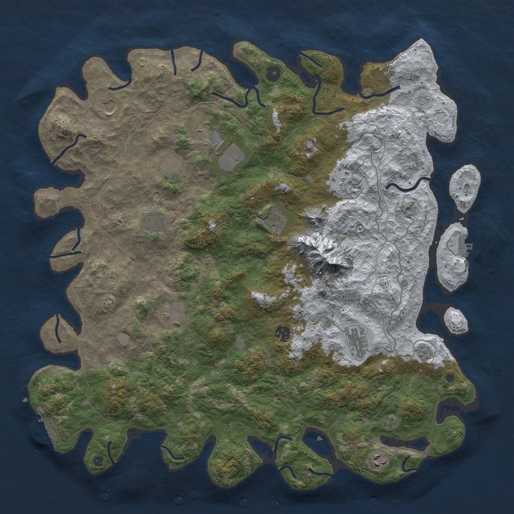 Rust Map: Procedural Map, Size: 5000, Seed: 409637, 20 Monuments