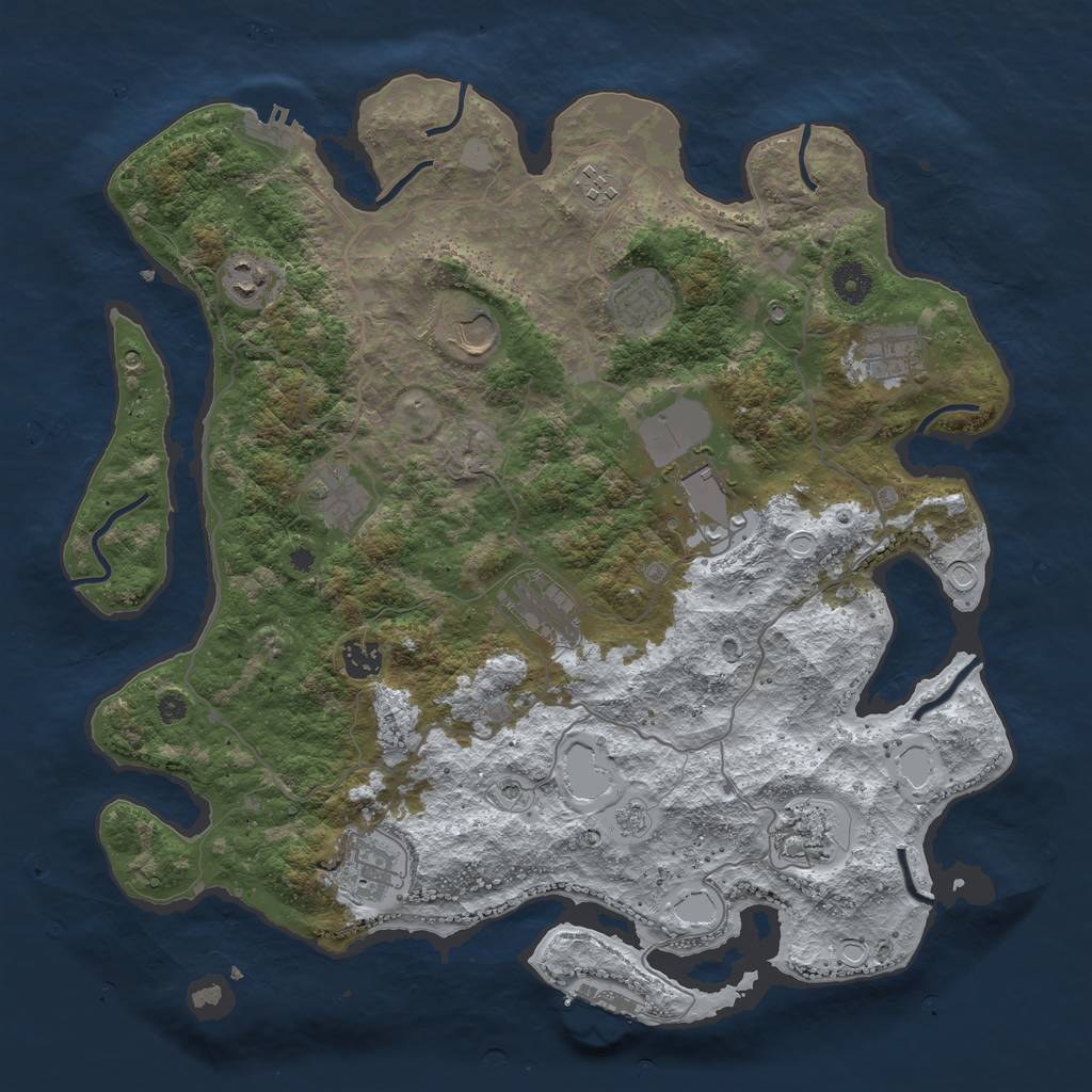 Rust Map: Procedural Map, Size: 4000, Seed: 1292226405, 20 Monuments