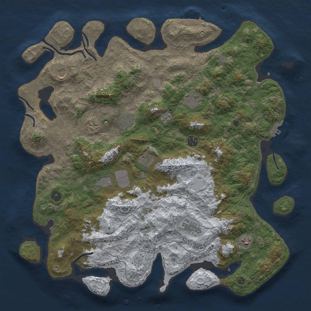 Rust Map: Procedural Map, Size: 4500, Seed: 15619, 19 Monuments