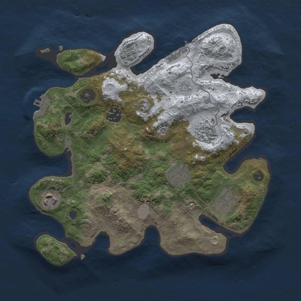 Rust Map: Procedural Map, Size: 3000, Seed: 3152, 15 Monuments