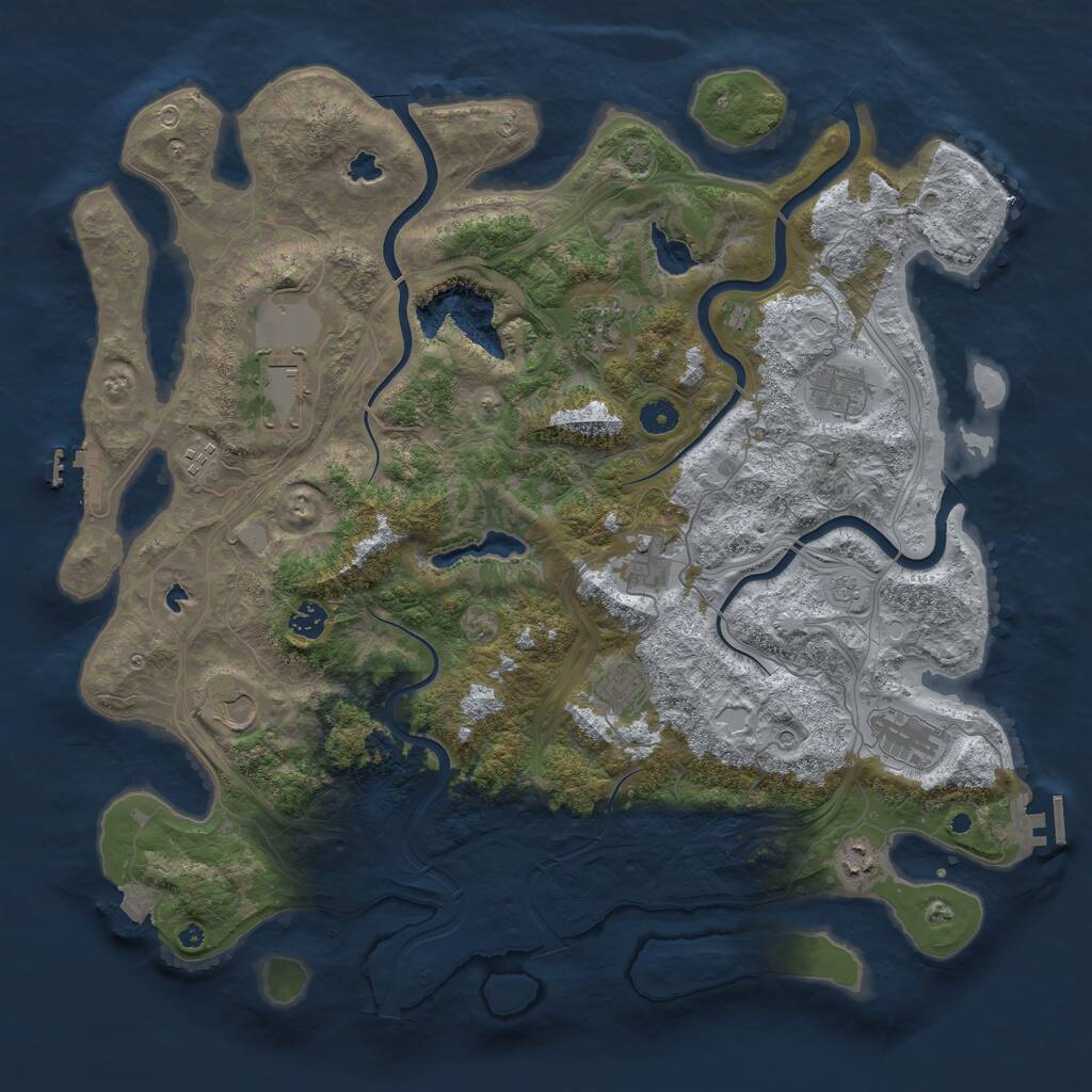 Rust Map: Procedural Map, Size: 4500, Seed: 4915698, 16 Monuments
