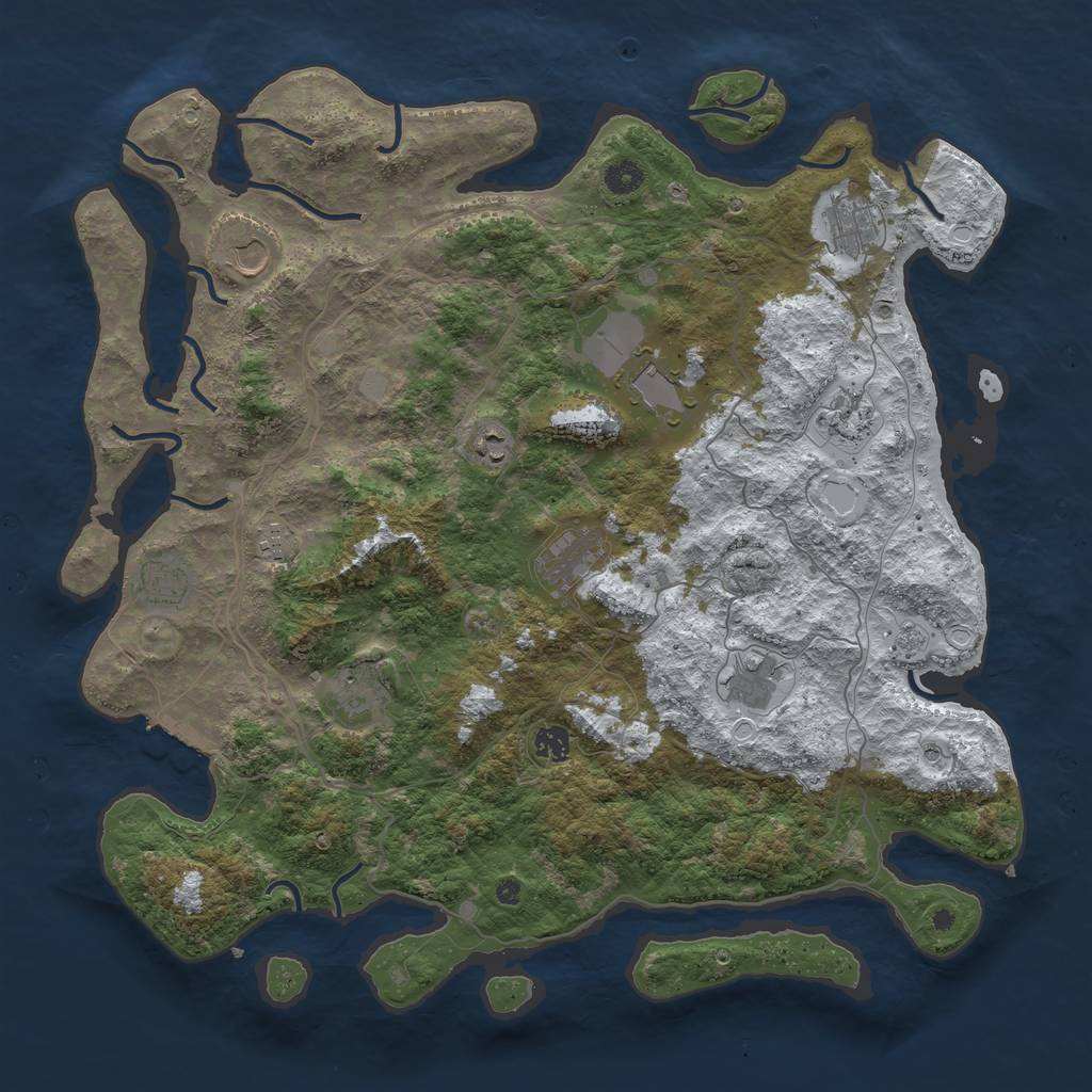 Rust Map: Procedural Map, Size: 4500, Seed: 4915698, 19 Monuments