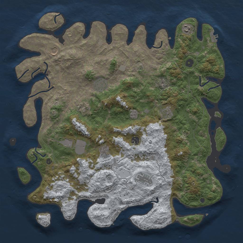 Rust Map: Procedural Map, Size: 4500, Seed: 6795336, 19 Monuments