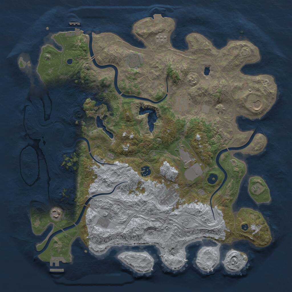 Rust Map: Procedural Map, Size: 4250, Seed: 177456115, 15 Monuments