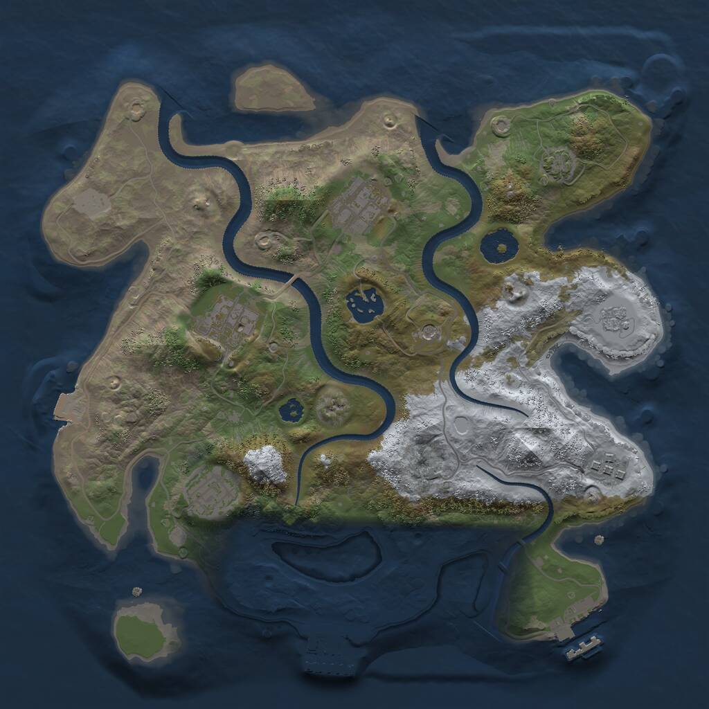Rust Map: Procedural Map, Size: 3000, Seed: 1962118642, 11 Monuments