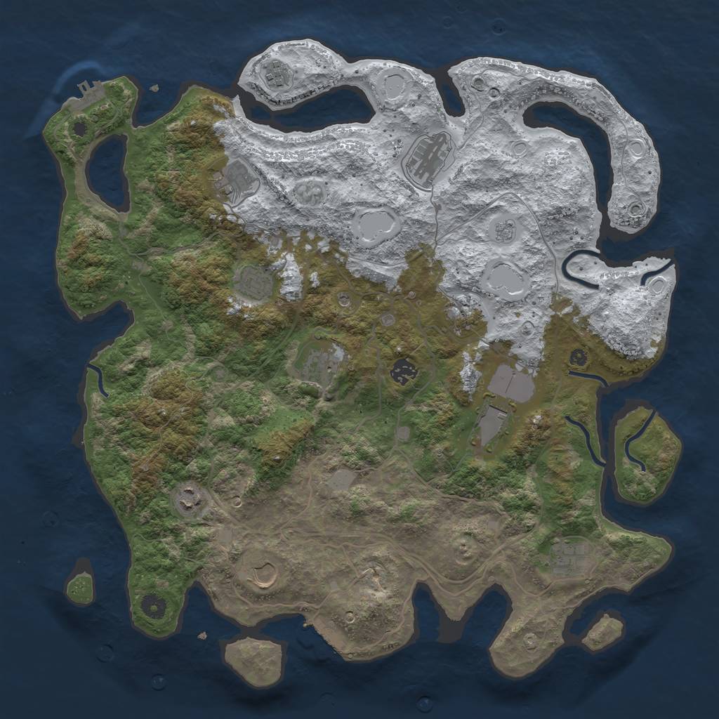 Rust Map: Procedural Map, Size: 4250, Seed: 802455695, 20 Monuments