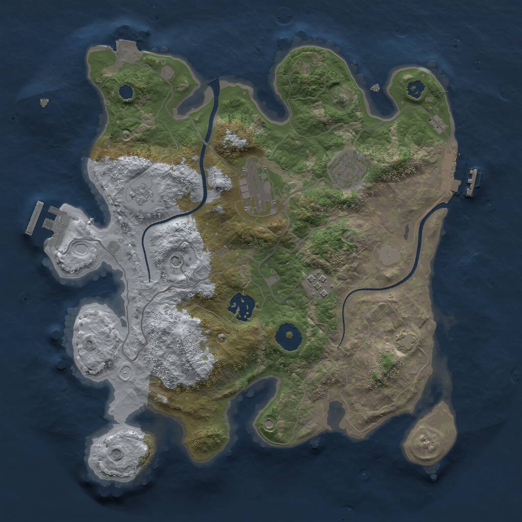 Rust Map: Procedural Map, Size: 3000, Seed: 313582304, 10 Monuments