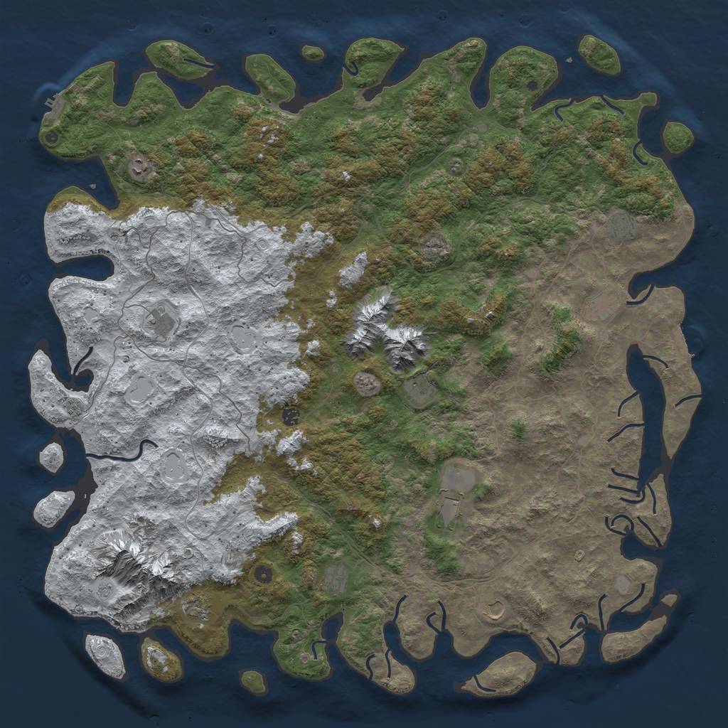 Rust Map: Procedural Map, Size: 6000, Seed: 35487, 20 Monuments