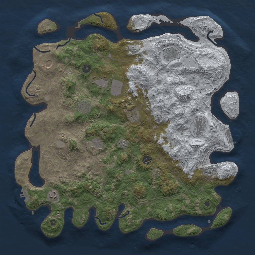 Rust Map: Procedural Map, Size: 4300, Seed: 17675227, 19 Monuments