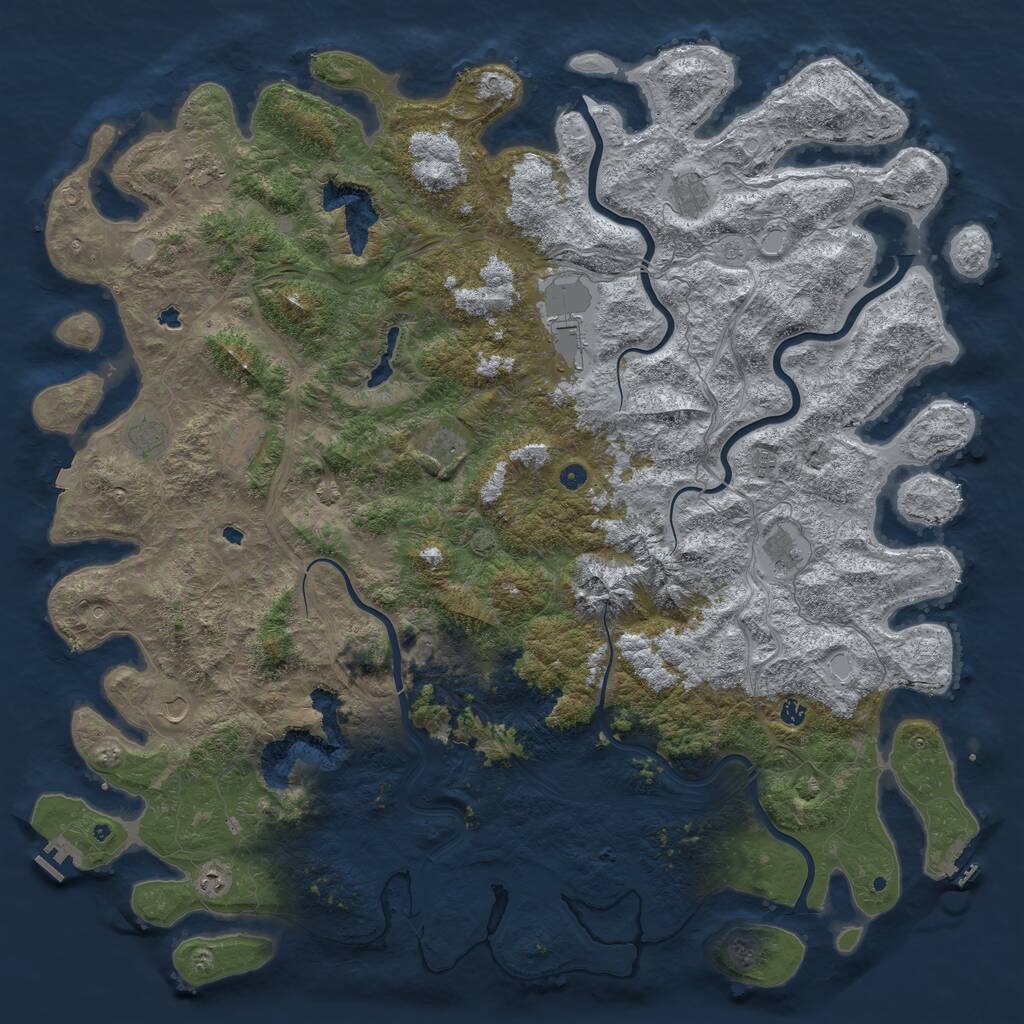 Rust Map: Procedural Map, Size: 6000, Seed: 54446, 17 Monuments