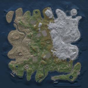 Thumbnail Rust Map: Procedural Map, Size: 3700, Seed: 612455219, 15 Monuments