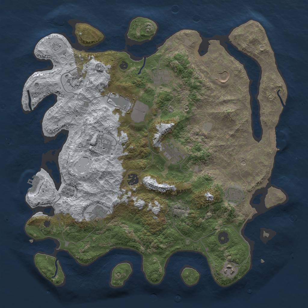 Rust Map: Procedural Map, Size: 3950, Seed: 1580335922, 20 Monuments