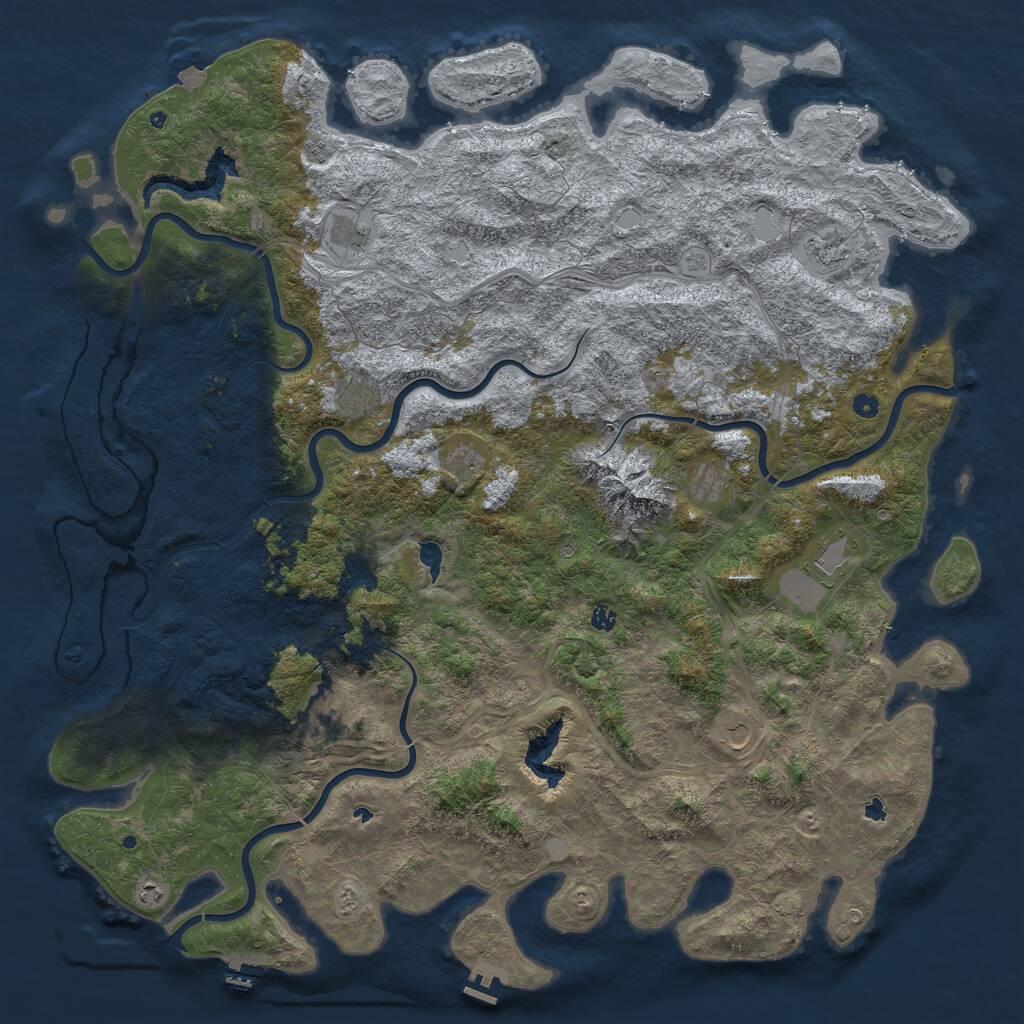 Rust Map: Procedural Map, Size: 6000, Seed: 25031984, 17 Monuments