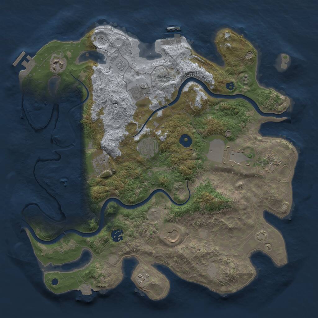 Rust Map: Procedural Map, Size: 3750, Seed: 1357430480, 15 Monuments