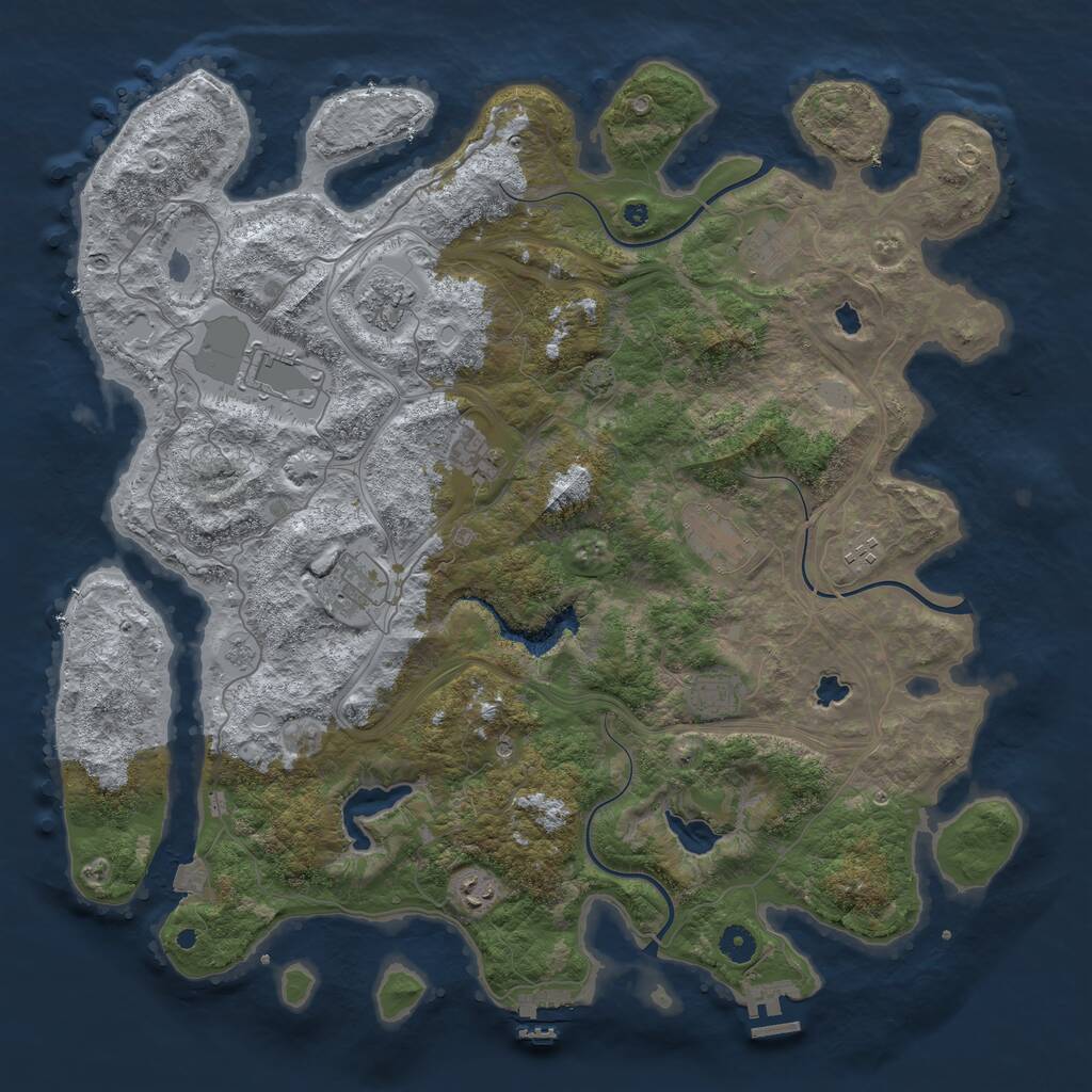 Rust Map: Procedural Map, Size: 4500, Seed: 135791, 15 Monuments