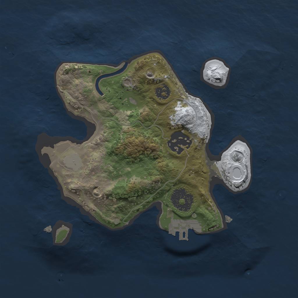 Rust Map: Procedural Map, Size: 2000, Seed: 1351710673, 7 Monuments