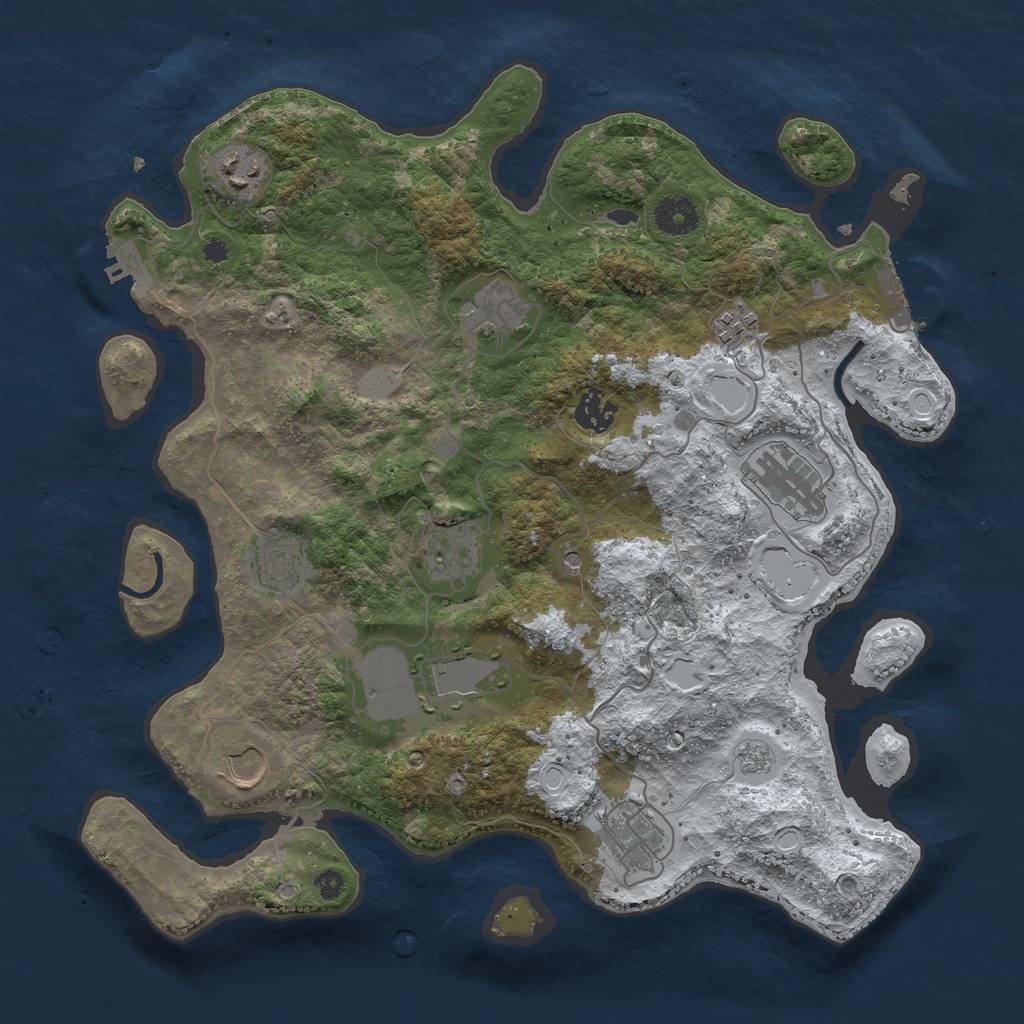 Rust Map: Procedural Map, Size: 3670, Seed: 9504, 19 Monuments