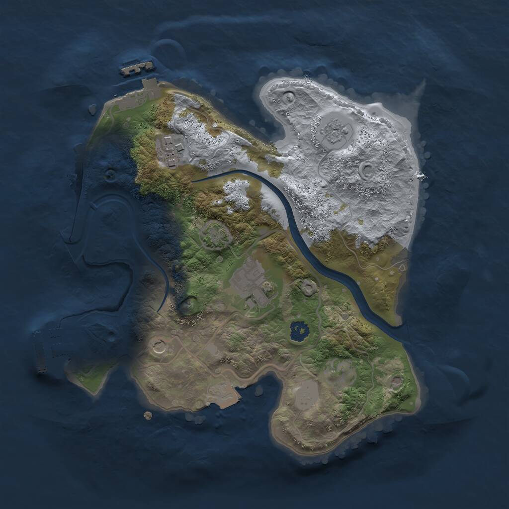 Rust Map: Procedural Map, Size: 2500, Seed: 540, 8 Monuments